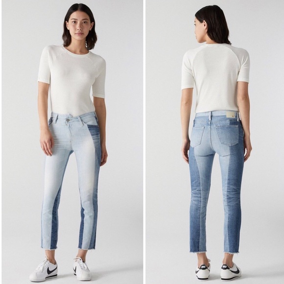 Ag Adriano Goldschmied Denim - AG Isabelle High Rise 21 Yrs Illusion Crop Jeans